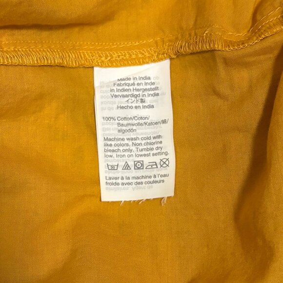 Madewell Womens Scalloped Eyelet Midi Dress Yellow  Short Sleeve Size 4 - Picture 7 of 7